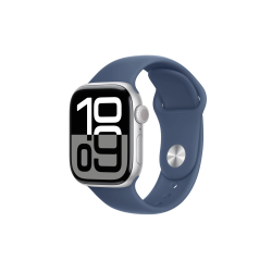 Watch Apple Watch Series 10 GPS 46mm Silver Aluminium Case with Sport Band S/M - Denim