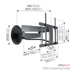 Alternative view of Signature TVM 7675 MotionMount – Motoriziran Full-Motion stenski nosilec, črna barva