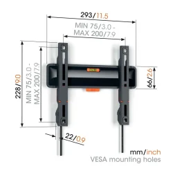 Alternative view of Comfort TVM 3203 Fixed Mount Small stenski nosilec, črna barva