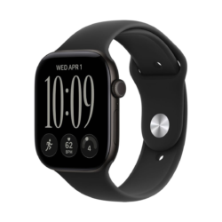Alternative view of Apple Watch Series 12 GPS 46 mm – aluminijasto ohišje Black, športni pašček Black, M/L