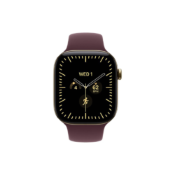 Apple Watch Series 12 GPS + Cellular 42 mm – ohišje iz titana Radiant Gold, športni pašček Burgundy, M/L