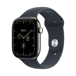 Alternative view of Apple Watch Series 12 GPS + Cellular 46 mm – ohišje iz naravnega titana, športni pašček Navy Blue, M/L