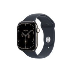 Alternative view of Apple Watch Series 12 GPS + Cellular 42 mm – ohišje iz naravnega titana, športni pašček Navy Blue, M/L
